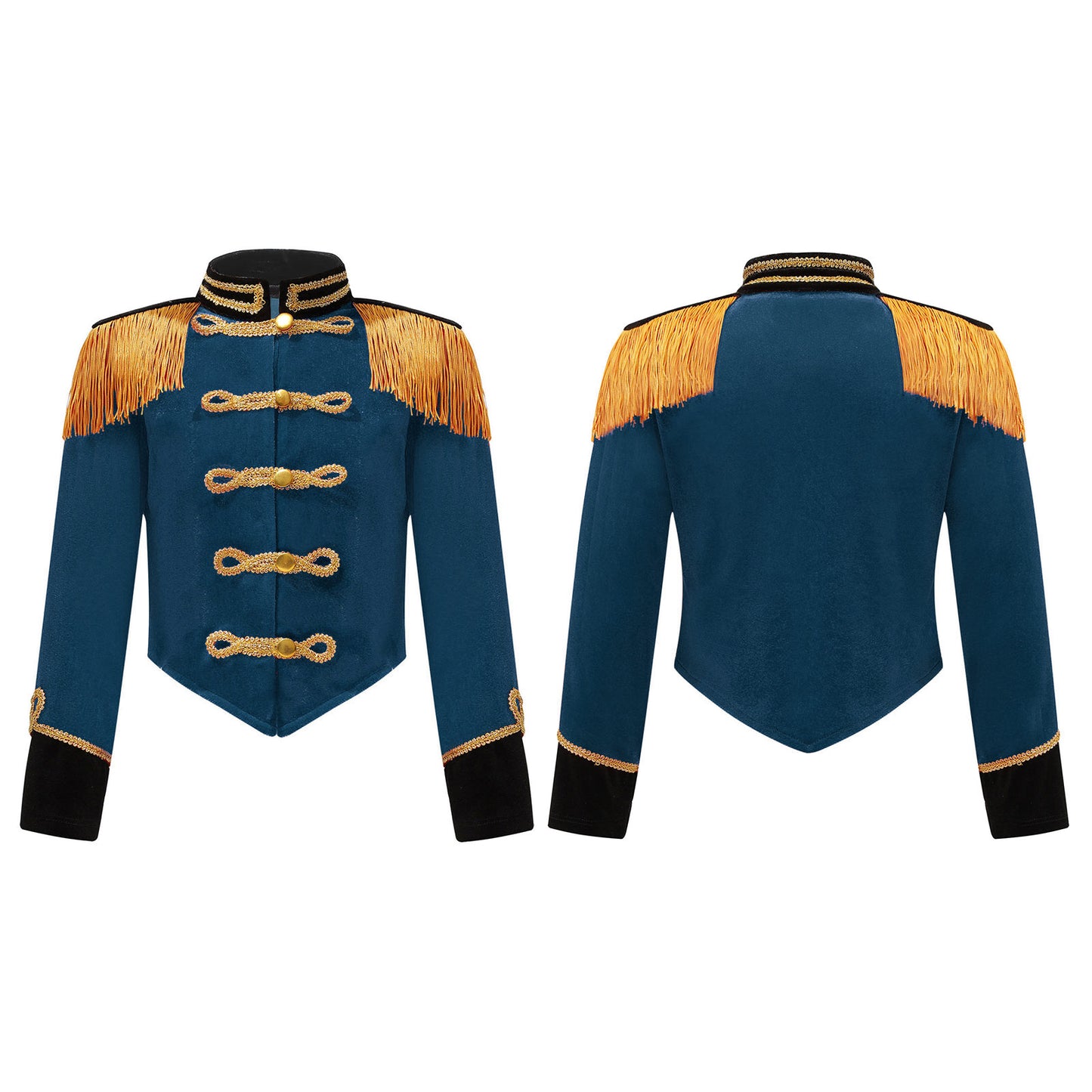Kids Girls Boys Drum Major Costume Marching Band Uniform Ringleader Drummer Halloween Cosplay Performance Prince Costume