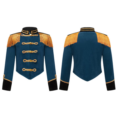 Kids Girls Boys Drum Major Costume Marching Band Uniform Ringleader Drummer Halloween Cosplay Performance Prince Costume