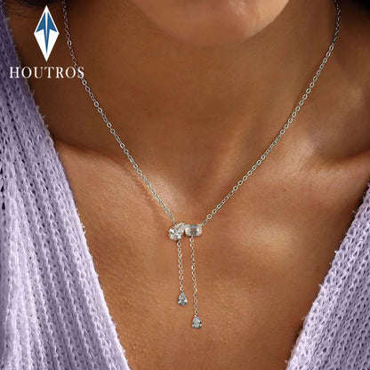 4cttw Emerald Pear Cut Moissanite Pendant Necklace for Women Sparkling Multi Stone Pendant S925 Silver Wedding Party Jewelry