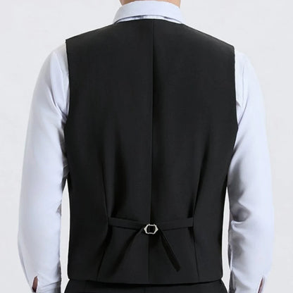 Men Vest Gray With Lapel Double Breasted Solid Waistcoat For Wedding Banquet Office Business Work Casual Daily Men Suit Vest