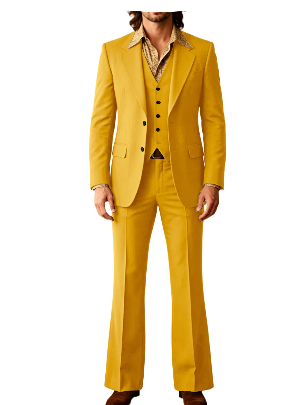 Retro Men's Linen 3 Piece Notch Lapel 2 buttons Jacket Flared Trouser Breathable Elastic for Casual Beach Wedding Groom Tuxedo
