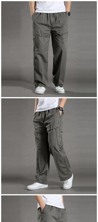 95%Cotton Men's Cargo Pants Summer Work Wear Spring New In Large Size Casual Climbing Joggers Sweatpants Hombre Autumn Trousers