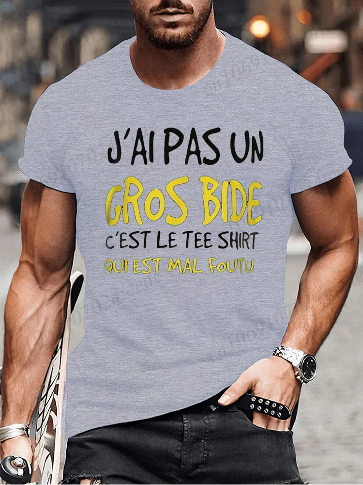 I Don't Have A Big Paunch Men T Shirt Funny French Humor Gift Y2k T-shirt Summer Casual Unisex Tee Fashion Summer Tee Shirt Tops