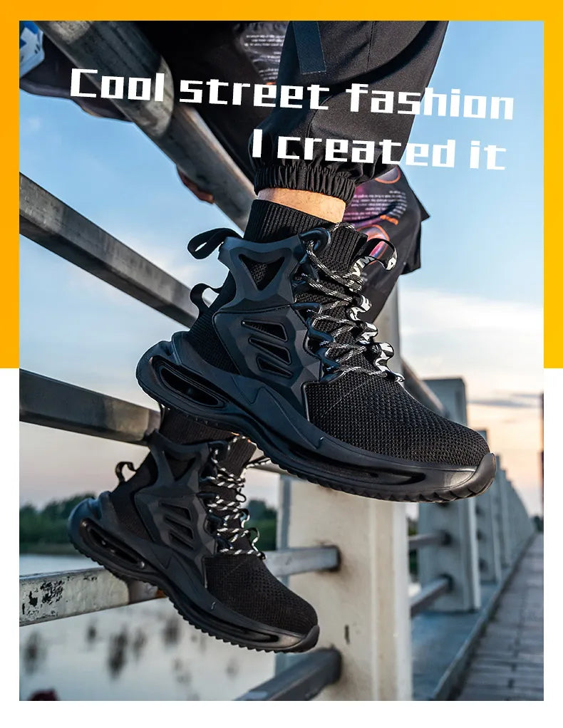 European Plus Size 50 Newest Design Men Wrok Safety Boots Anti-smash Steel Toe Cap Indestructible Construction Industry Shoes