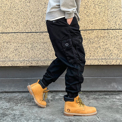 Korean Streetwear Tactical Cargo Pants Japanese Harajuku Casual Plus Size Harem Joggers Men Clothing Multi-Pocket Trousers Male