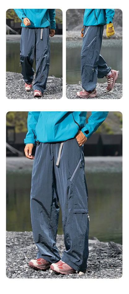 Autumn Hiking Pants Men Outdoor Waterproof Camping Paratrooper Pants Spring Wear-Resistant Mountaineering Fishing Cargo Trousers