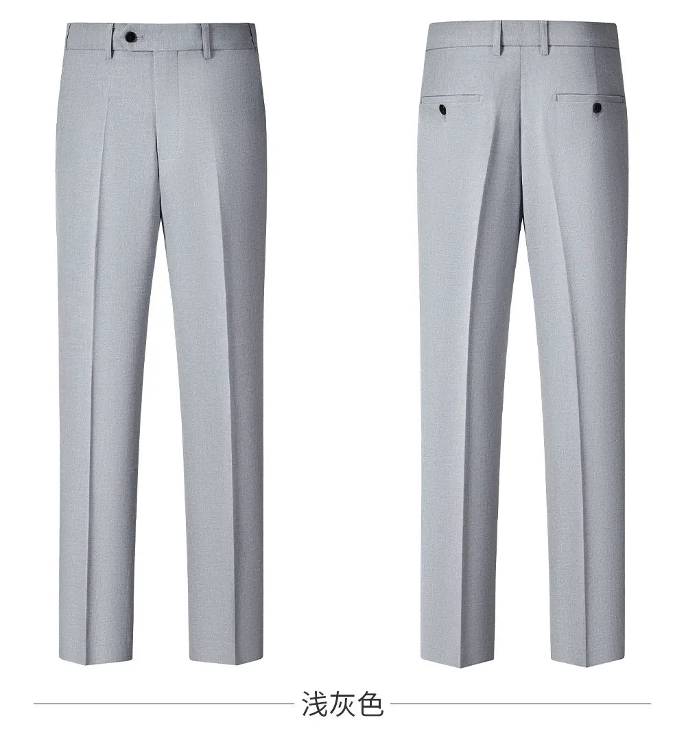 High-quality, Fashionable and Stylish Plus-size Men's Solid-color Suit Set, Men's Three-piece Set, One-button Casual Suit