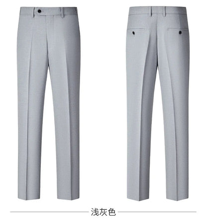 High-quality, Fashionable and Stylish Plus-size Men's Solid-color Suit Set, Men's Three-piece Set, One-button Casual Suit