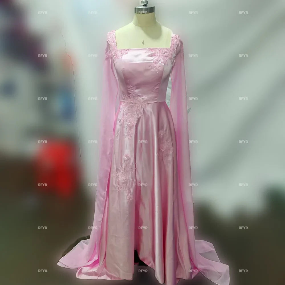 A Line Evening Dress Shawls Party Dresses Lace Applique Celebrity Dresses for Women Long Prom Dresses vestidos de fiesta