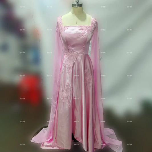 A Line Evening Dress Shawls Party Dresses Lace Applique Celebrity Dresses for Women Long Prom Dresses vestidos de fiesta