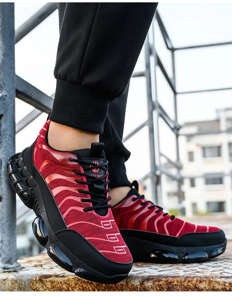 New 2024 Fashion Steel Toe Work Safety Shoes For Men Anti-smash Anti-puncture Indestructible Sneakers Protective Male Footwear