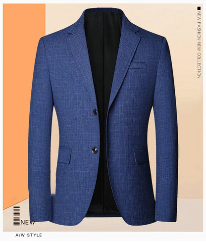 Brand 2026 Spring Mens Wedding Suits Blazer Check Autumn Single Breasted Suits Blazers Men Fashion Blazer for Mens