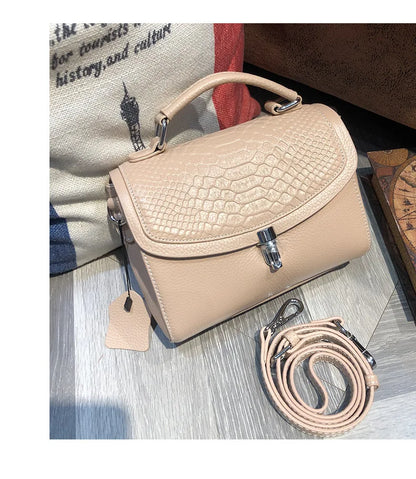 Genuine Leather Women Bag Fashionable Purse for Lady Temperament Crossbody Square Shoulder Bag Cow Leather Versatile Handbag