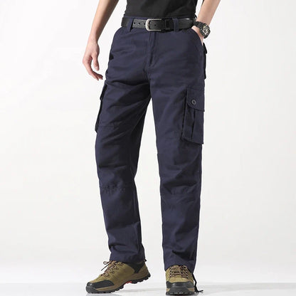 Male Cargo Pants Tactical Cotton Overalls Outdoor Utility Work Trousers Relaxed Fit Big Size Hombre Clothing