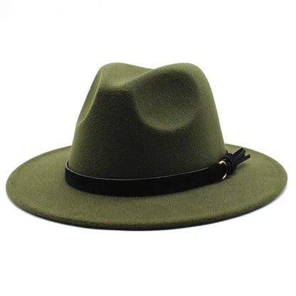 Gangster Trilby Felt Fedora Hat European American Wide Brim Top Jazz Caps Women Men Wool White Wedding Hat 56-58-61CM