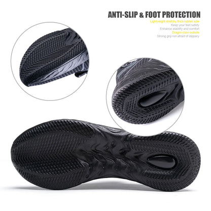 New Black Running Shoes for Men Waterproof Breathable Training Sneakers Male Outdoor Anti-Slip Trekking Sports Shoes