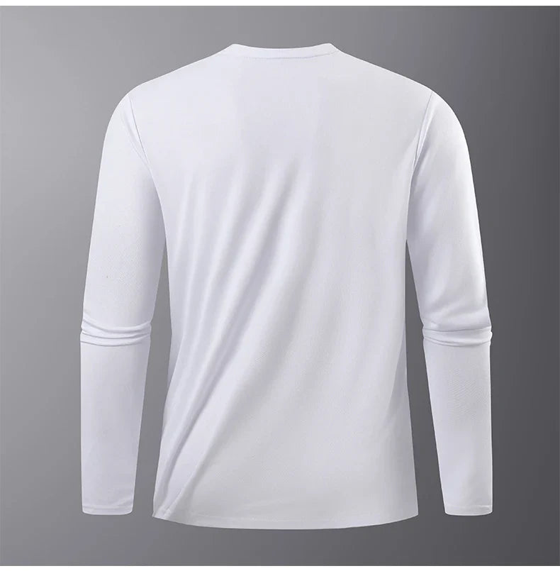 Reflective Sport Gym T Shirt Men Quick Dry Running Bodybuilding Shirts Men Long Sleeve Fitness Pullover Top Spring Autumn