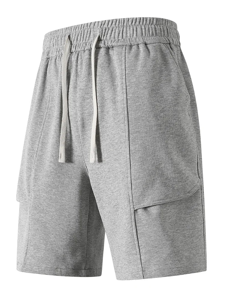 Summer Men's Knit Casual Shorts Cotton-Blend Cool Comfort Sport Shorts Relaxed-Fit Gym Shorts Asian Size M-4XL
