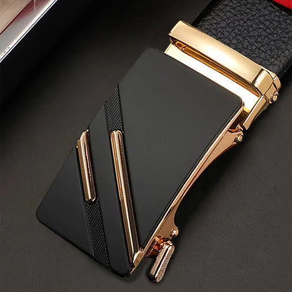 New Men's Belt Automatic Buckle Pants Belt Cowhide Automatic Buckle Formal Business Men's Belt With Suit Belt