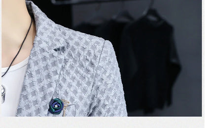 2024 Autumn New Fashion Handsome Men Business Leisure Banquet Shopping Slim-fit Korean Suit  Costume Croisé Homme  Blazer
