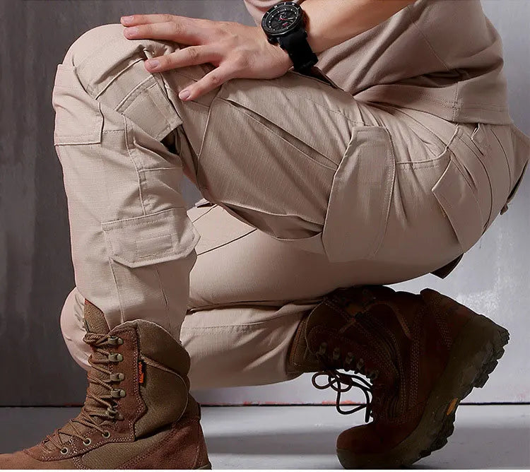 Men's Fashion Outdoor Hiking Overalls Pants Camouflage Tactical Pants Hunting Uniform Fighting Multi-Pocket Trousers