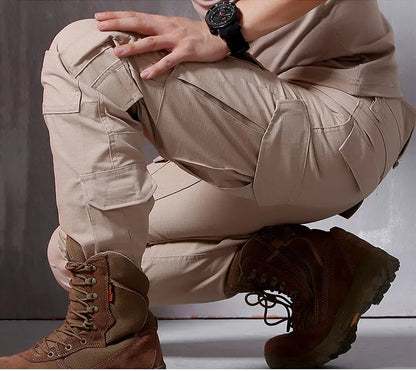 Men's Fashion Outdoor Hiking Overalls Pants Camouflage Tactical Pants Hunting Uniform Fighting Multi-Pocket Trousers