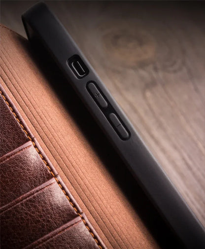 Luxury Thin Case for iPhone15 14 13 12 11 Pro Max Mini Genuine Leather Fashion Cover for XR XS Max 7 8 14 Plus Card Slot