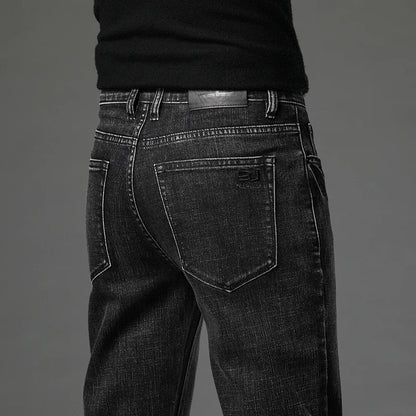 2024 Cotton Stretch Jeans Men Classic Retro Straight Slim Straight Trouser Male Korea Brand Clothing Denim Pants Plus Size 40