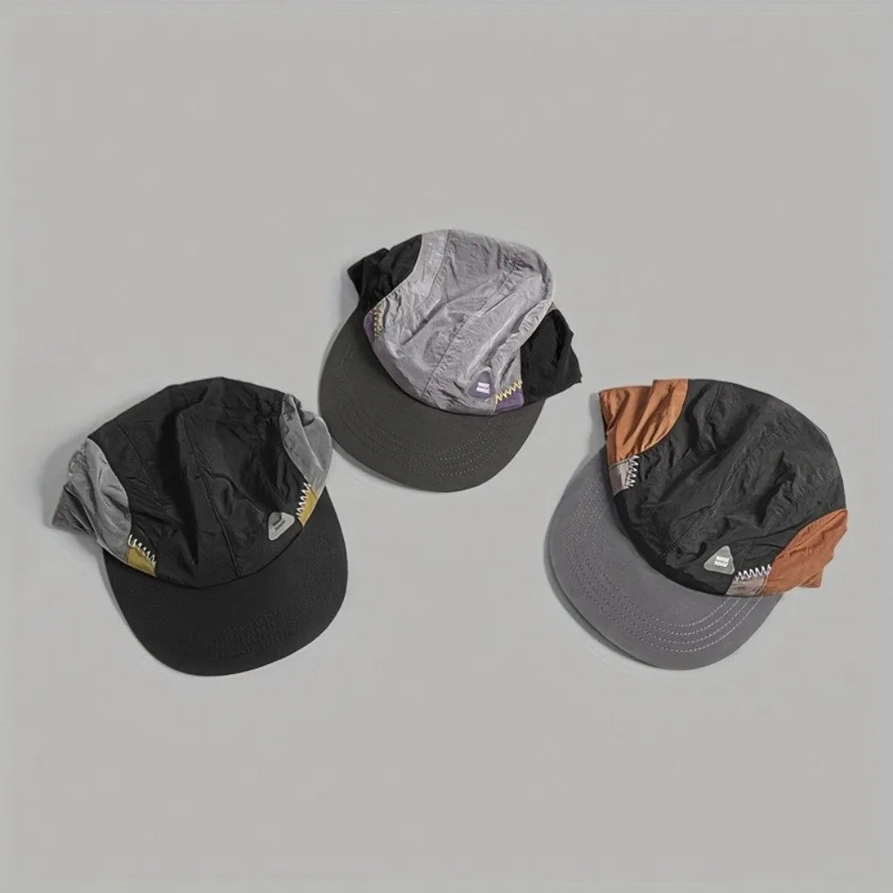 Color Matching Baseball Cap Summer Thin Breathable Quick-drying Hat Flat-brimmed Casual Sun Protection Caps Men and Women