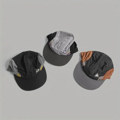 Color Matching Baseball Cap Summer Thin Breathable Quick-drying Hat Flat-brimmed Casual Sun Protection Caps Men and Women