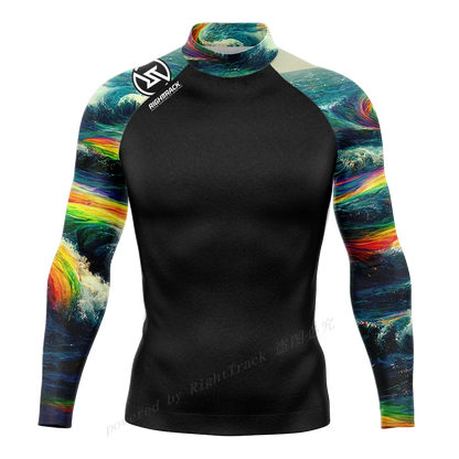 Hot Men's Rashguard Snorkeling Long Sleeve Surfing Shirts Diving Sunscreen Surf Sweatshirt UV Protection RightTrack Swimwear