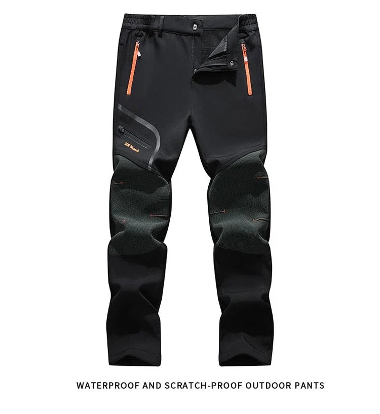Men's Skiing Snow Pants Camping Fleece Lined Waterproof Winter Insulated Hiking Trekking Pant Outdoor Work Hunting