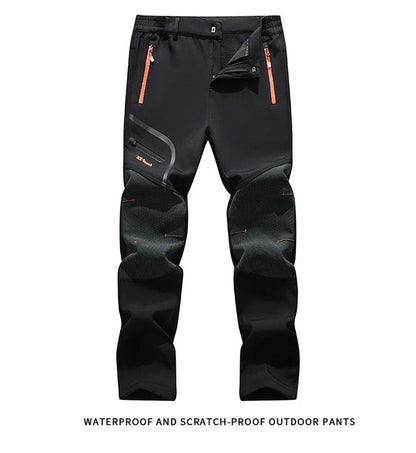 Men's Skiing Snow Pants Camping Fleece Lined Waterproof Winter Insulated Hiking Trekking Pant Outdoor Work Hunting