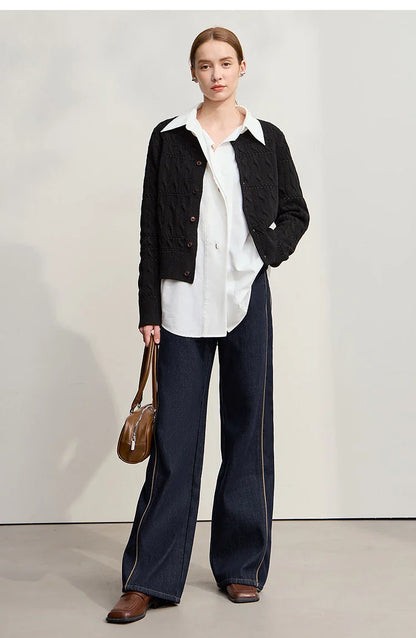 Jeans Pants For Woman 2025 Winter New Cotton Warm Medium And Low Waist Pants Wide Leg Loose Denim Trousers Women 12544157