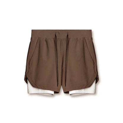 Fashion Gym Shorts for Men Clothing Casual Sweatpants Outdoor Running and Cycling Breathable Double-layer Shorts Men
