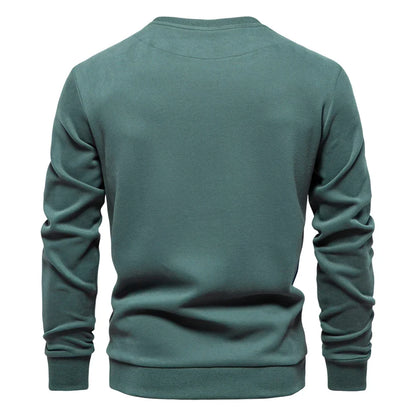 Mens Patckwork Cotton-blend Crew Neck Sweatshirts Fashion Casual Sport Round Neck Pullover Sweatshirt for Men