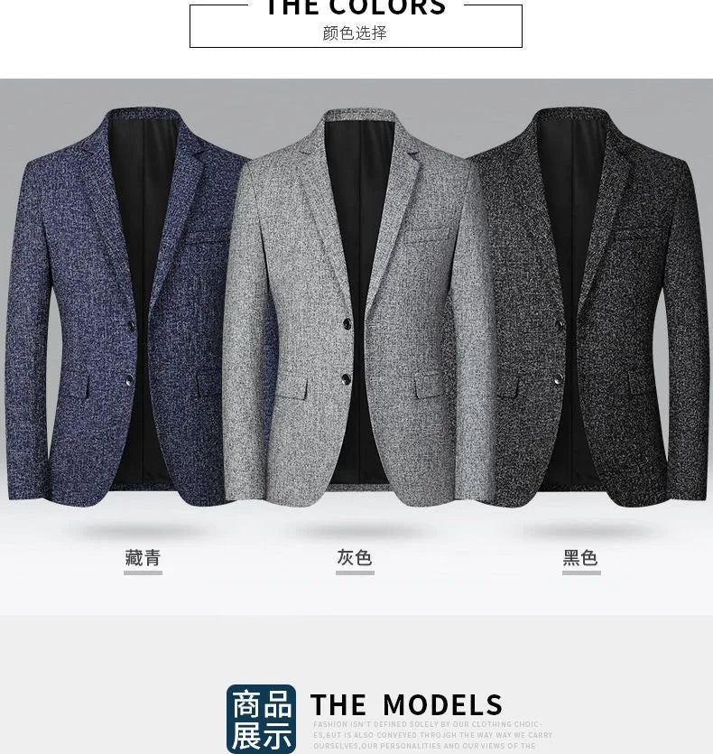 New Summer and Autumn Linen Thin Breathable and Sun-Protective Suit Jacket with Inner Lining, Slimming Middle-Aged Men's Suit