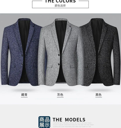 New Summer and Autumn Linen Thin Breathable and Sun-Protective Suit Jacket with Inner Lining, Slimming Middle-Aged Men's Suit