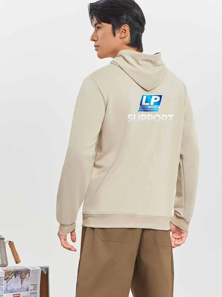 logo2026 Men's Long-Sleeved Hooded Sweatshirt with Personalized Print - Street Style Hoodie for Casual Sportswear