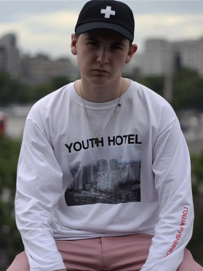 Gosha Building Long Sleeve Youth Hotel Russian  032c HD Digital Print Loose Tide Brand