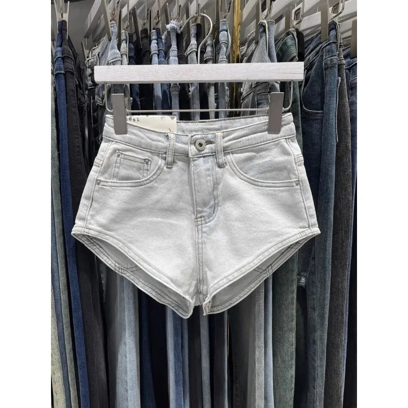 Skinny Denim Shorts, Hot Girl Y2k Ultra-short Washed Cuffed Jeans, Summer Clothes for Woman