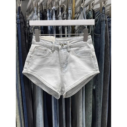 Skinny Denim Shorts, Hot Girl Y2k Ultra-short Washed Cuffed Jeans, Summer Clothes for Woman
