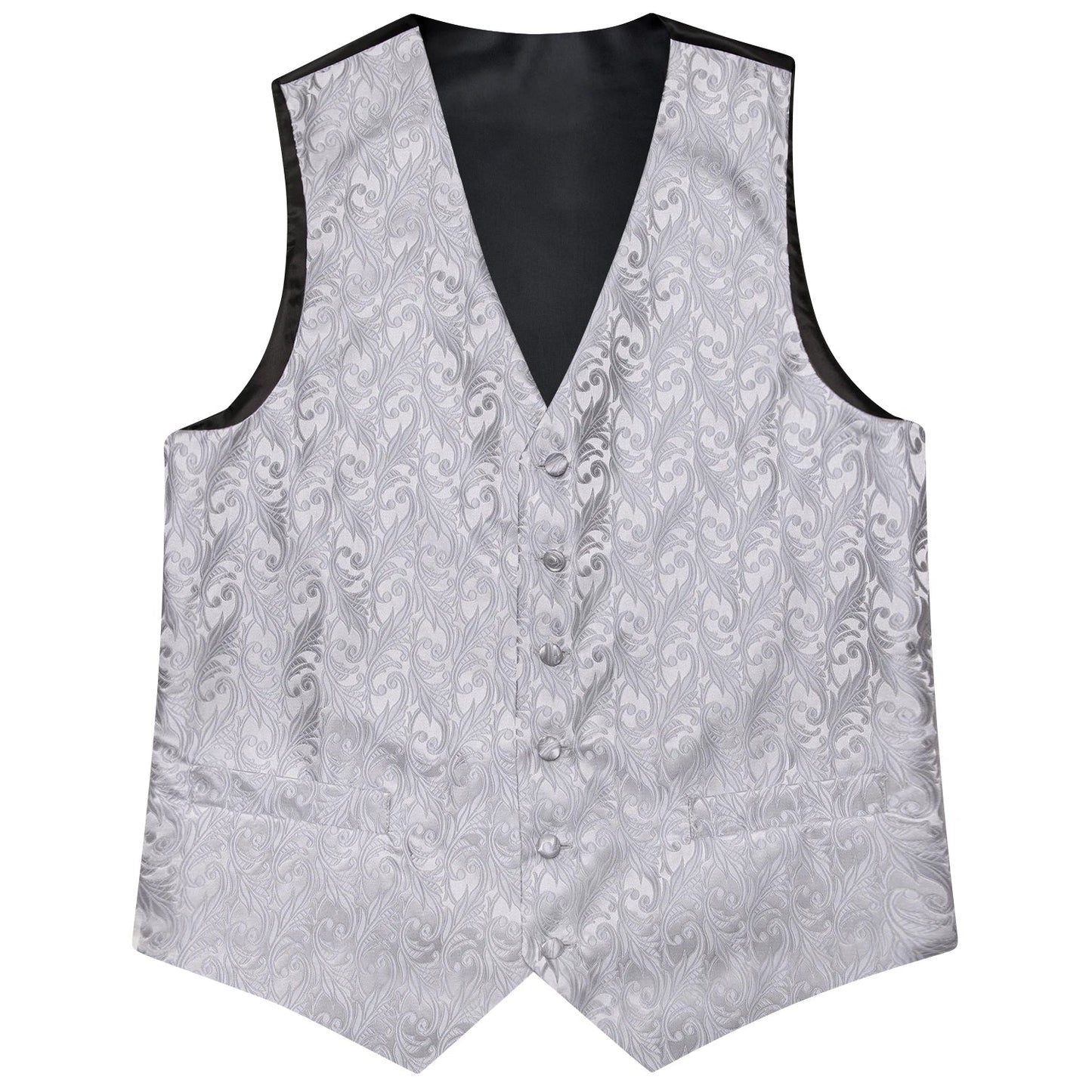 Men's Classic Floral Vest & Tie Hanky Cufflinks Set – Waistcoat for Weddings Events Party Gift