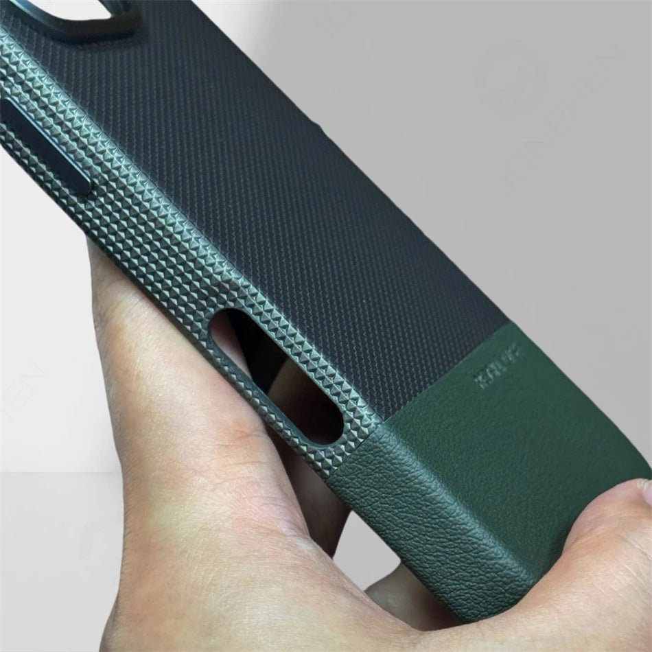 Luxury Hit Color For Magsafe High-end Magnetic Leather Case For iPhone 16 Plus 15 14 13 17 Pro Max Alloy Lens Shockproof Cover