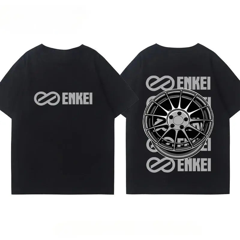 New JDM Modified Car Endless Brake T-shirt Breathable Sweat Absorption Short-sleeved Men's and Women's T-shirt Motorcycle Tee