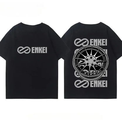 New JDM Modified Car Endless Brake T-shirt Breathable Sweat Absorption Short-sleeved Men's and Women's T-shirt Motorcycle Tee