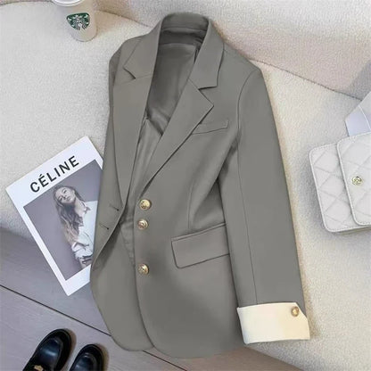 2025 Fashion Ladies Blazer Women Coat Spring Autumn Green Black Khaki Long Sleeve Female Business Work Wear  Formal Jacket