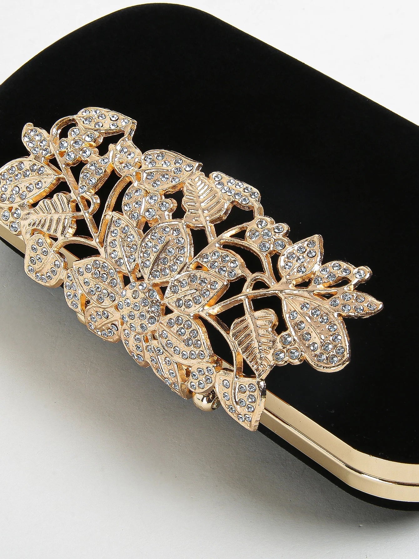 Rhinestone Clutch Bag with Crystal Floral Clasp Women Evening Handbag Formal Party Purse