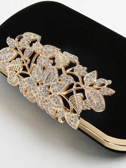 Rhinestone Clutch Bag with Crystal Floral Clasp Women Evening Handbag Formal Party Purse