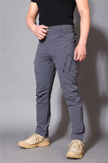 Outdoor Multi Pockets Cargo Pants Men Breathable Quick Dry Pants High Elastical Casual Spring Summer Loose Tactical Trousers Men
